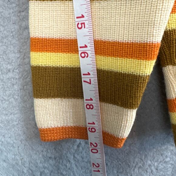 Vintage Meister Knit Sweater Wool Austria Crewneck Stripe Cropped Sleeve Fall - Picture 5 of 6